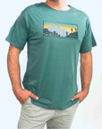 Mens New Zealand T Shirt-Mountain Hiking-100% Cotton