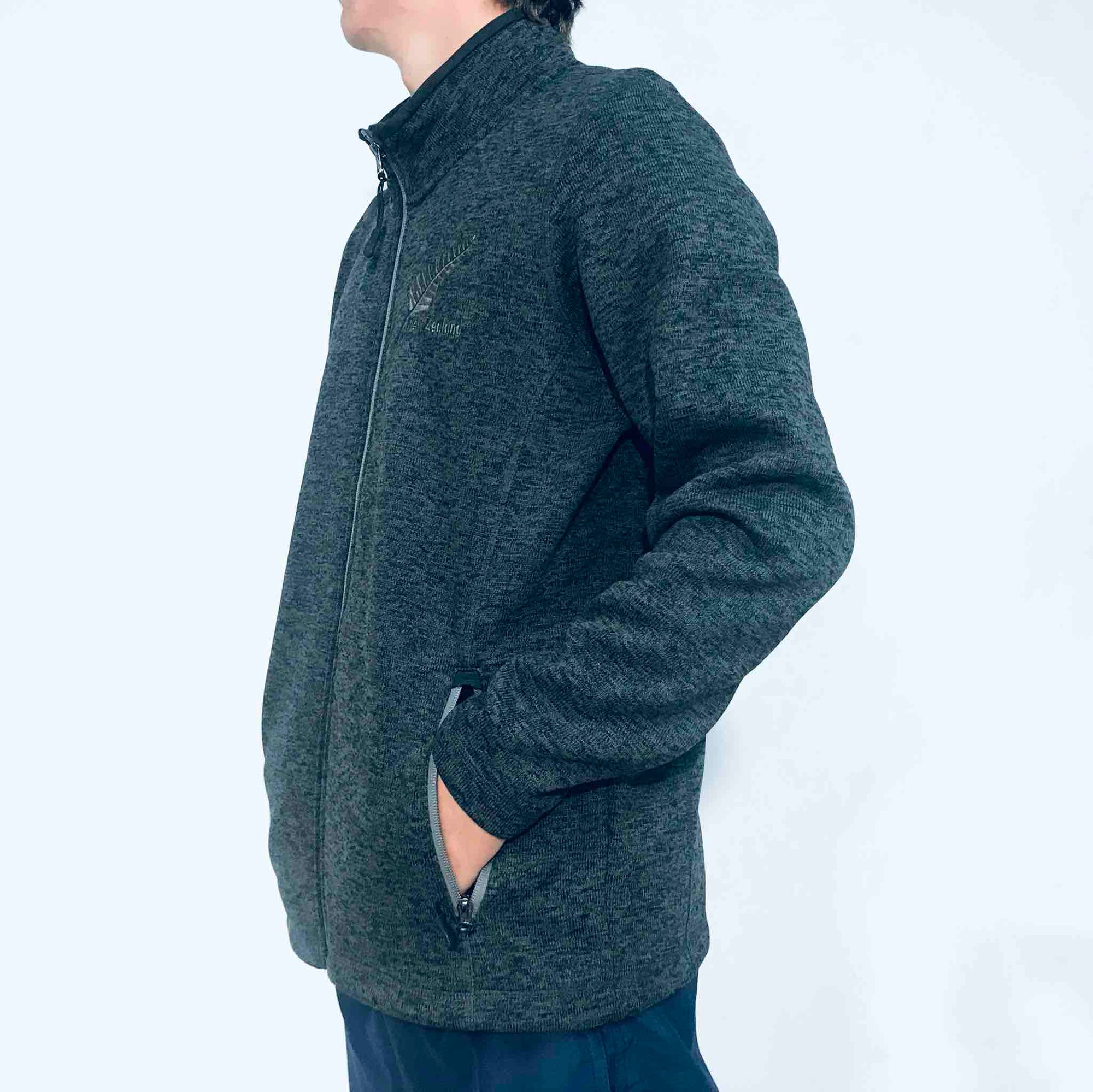 Mens Fleece Jacket-Silver Fern