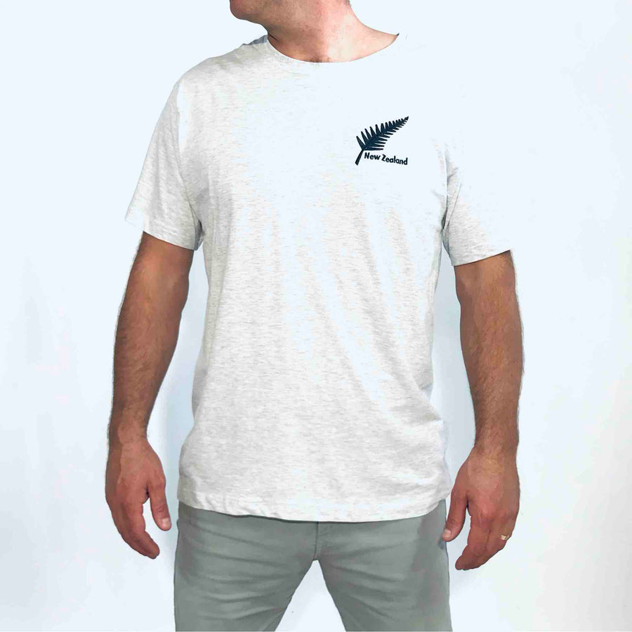Mens New Zealand T Shirt-Silver Fern-Silver Fern