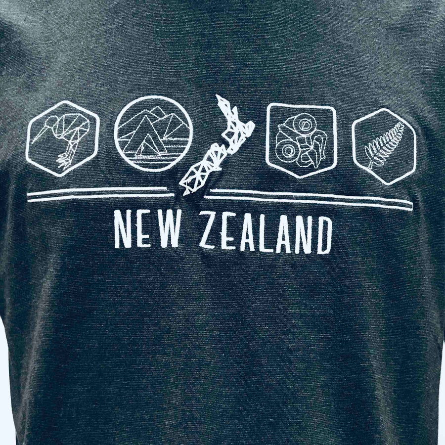 Mens New Zealand T Shirt-New Zealand Icons