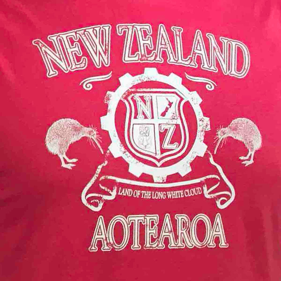 Mens New Zealand T Shirt-New Zealand Aotearoa-100% Cotton