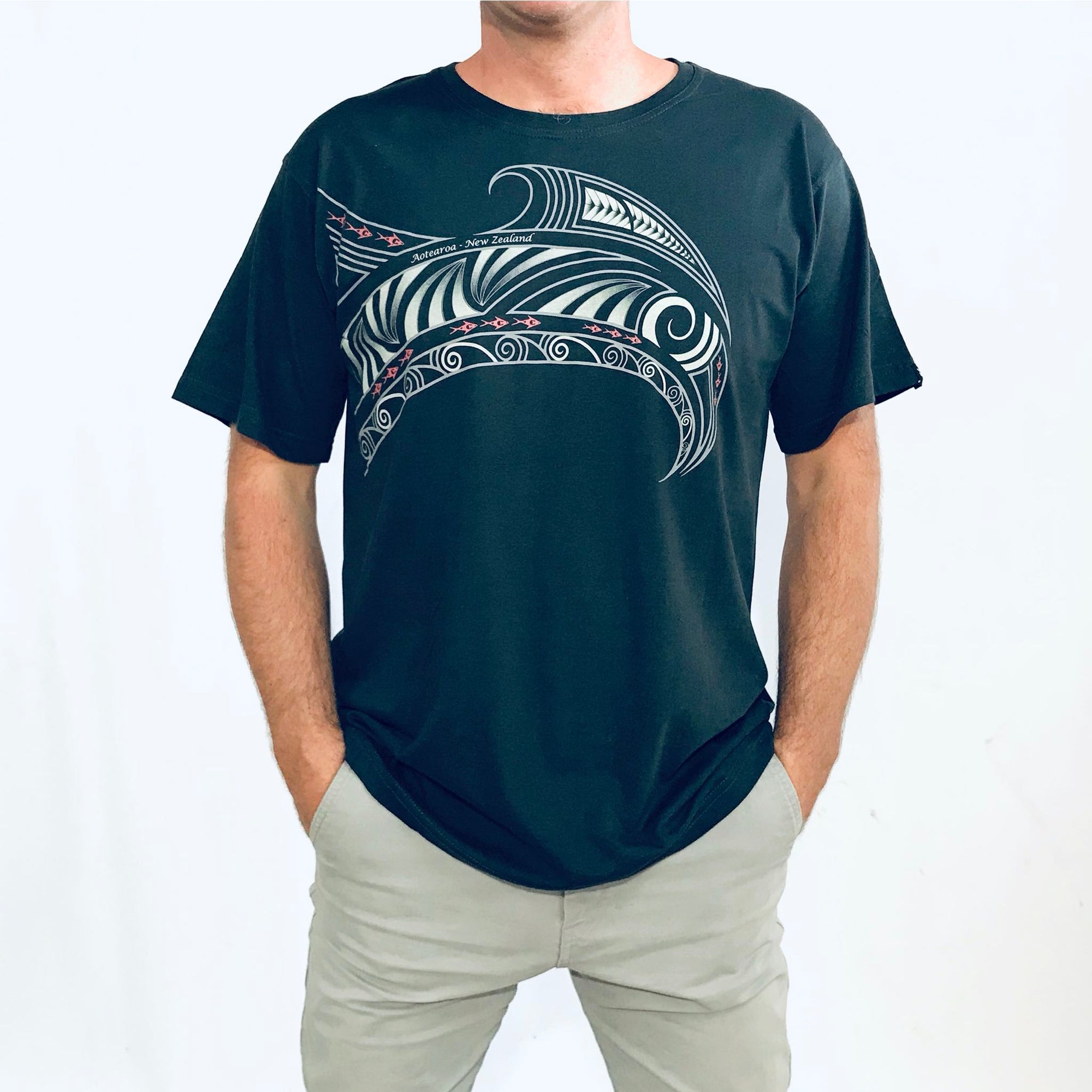 Mens New Zealand T Shirt-Mako Shark-100% Cotton