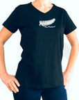 Womens New Zealand T Shirt-Siver Fern-100% Cotton