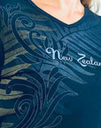 Womens New Zealand T Shirt-Fern Koru-100% Cotton