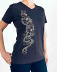 Womens New Zealand T Shirt-Fantail-Cotton | Elastane