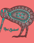 Womens New Zealand T Shirt-Batik Kiwi-100% Cotton